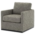 thumbnail image 1 of Benjara Swivel Fabric Upholstered Accent Chair with Track Arms and Trim Base, Gray, 1 of 4