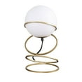 thumbnail image 1 of Table Lamp, White Glass Globe, 4 Spiral Ring Accented Base 14 Inch, 1 of 7