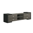 thumbnail image 1 of Teny TV Stand Media Cabinet- 70 Inch- 4 Drawers- Black Edge- Gray Wood, 1 of 6