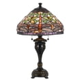 thumbnail image 1 of Table Lamp with Metal Body and Dragonfly Design Shade Multicolor, 1 of 5