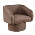 thumbnail image 1 of Tim 30 Inch Fabric Upholstered Accent Chair, 360 Swivel Seat, Brown- Saltoro Sherpi, 1 of 6