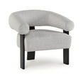 thumbnail image 1 of Tisa Accent Chair- Gray Polyester- 3 Leg Black Wood Frame Round Barrel Back, 1 of 5