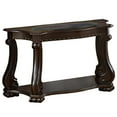 thumbnail image 1 of Traditional Wood and Glass Sofa Table with Rivet Accents Brown, 1 of 5