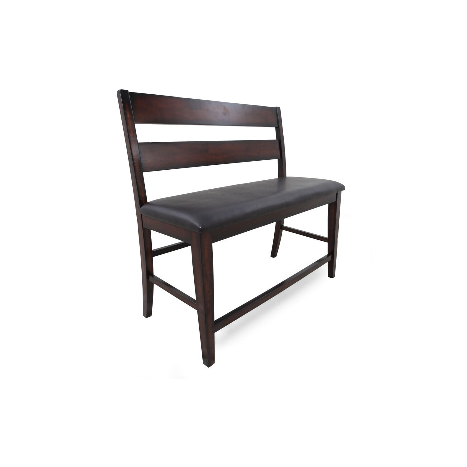 Benjara Transitional Ladder Style High Back Bench with Fabric Padded