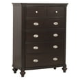 thumbnail image 1 of Benjara Transitional Style Wooden Chest with 5 Drawers and Turned Legs, Brown, 1 of 5