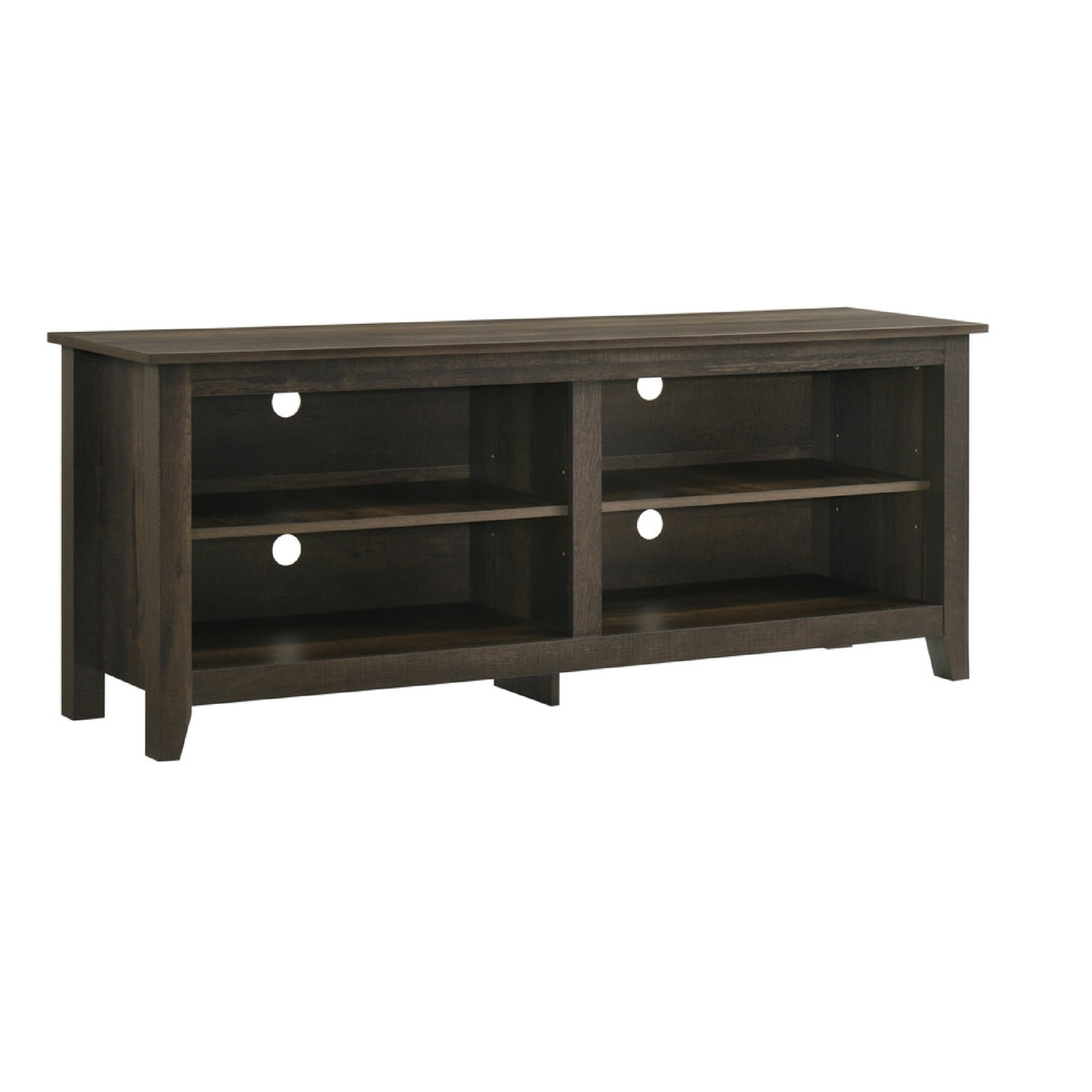 Trove TV Stand Media Cabinet w Open Shelves- Dusty Oak Brown 58 Inch ...