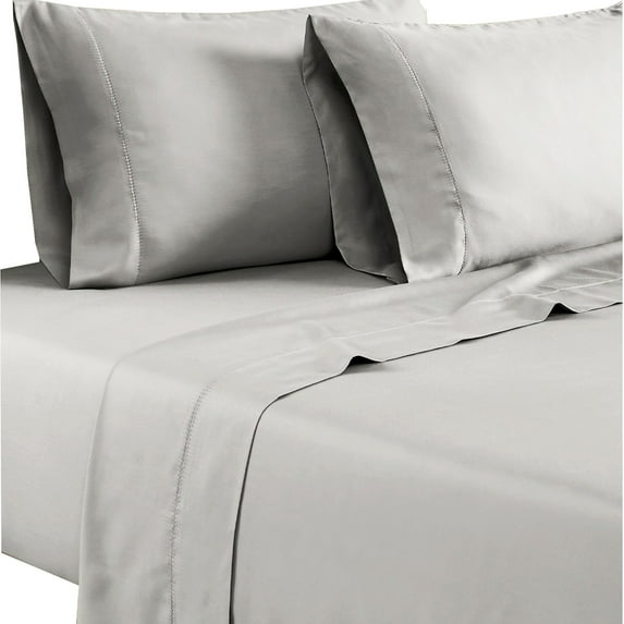 Tulsa Tri Blend 6 Piece California King Sheet Set, Light Gray By The Urban Port - Saltoro Sherpi