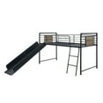 thumbnail image 1 of Benjara Twin Loft Bed with Tubular Metal Frame and Slide, Dark Bronze, 1 of 5