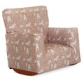 thumbnail image 1 of Benjara Tye 24 Inch Kids Rocking Chair, Soft Pink, White Dog Print, Brown Legs, 1 of 5
