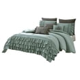 thumbnail image 1 of Tyler 8 Piece Ruffled King Size Comforter Set The Urban Port Green Gray, 1 of 5