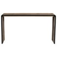 thumbnail image 1 of Benjara Upside U Shape Rectangular Top Console Table with Cut Outs, Natural Brown, 1 of 3