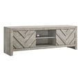 thumbnail image 1 of Benjara Velz TV Media Stand Console- 2 Chevron Doors- Open Shelves- Beige, 1 of 11