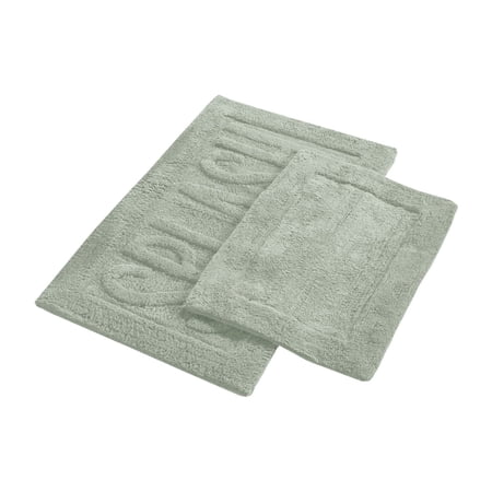 Veria 2 Piece Bath Mat with SPLASH Sculpted Details The Urban Port Green