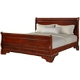 thumbnail image 1 of Benjara Verl Queen Size Bed, Classic Sleigh Panel Design, Rich Brown Poplar Wood, 1 of 5