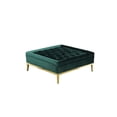 thumbnail image 1 of Benjara Vien 37 Inch Accent Ottoman, Square, Green Tuft Velvet, Gold Polished Steel, 1 of 6
