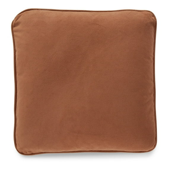 Wali Square Accent Throw Pillow, 20 Inch Feather Fill Orange Polyester