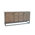 thumbnail image 1 of Wery Sideboard Cabinet Console, 2 Doors, Iron 65 Inch Natural Brown, 1 of 5