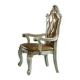 thumbnail image 1 of Benzara Wood & Leather Dining Chair with Armrests in White and Brown (Set of 2), 1 of 5