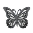 thumbnail image 1 of Benjara Wooden Butterfly Wall Plaque with Cutout Detail, Light Gray-Color:Black, 1 of 5