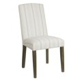 thumbnail image 1 of Benjara Wooden Dining Chairs with Stripe Pattern Fabric Upholstery, Gray and White, Set of Two, 1 of 5