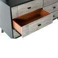 thumbnail image 1 of Benjara Wooden Dresser with 6 Drawers and Metal Bar Handles, Gray and Black-Color:Gray and Black, 1 of 3