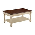 thumbnail image 1 of Benjara Wooden Frame Coffee Table with Turned Legs, Brown and Antique White, 1 of 4