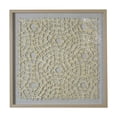 thumbnail image 1 of Benjara Wooden Frame Shadow Box with Abstract Weaving Pattern, Brown and Cream, 1 of 5