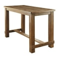 thumbnail image 1 of Wooden Top Bar Height Table with Thick Block Legs Brown, 1 of 5