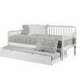 thumbnail image 1 of Wooden Twin Size Bed with Bobbin Motif Spindles White, 1 of 3