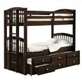 thumbnail image 1 of Wooden Twin/Twin Bunk Bed & Trundle with 3 Drawers, Brown, 1 of 5