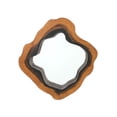 thumbnail image 1 of Benjara Wooden Wall Mirror with Grotto Diamond Shape, Brown, 1 of 3