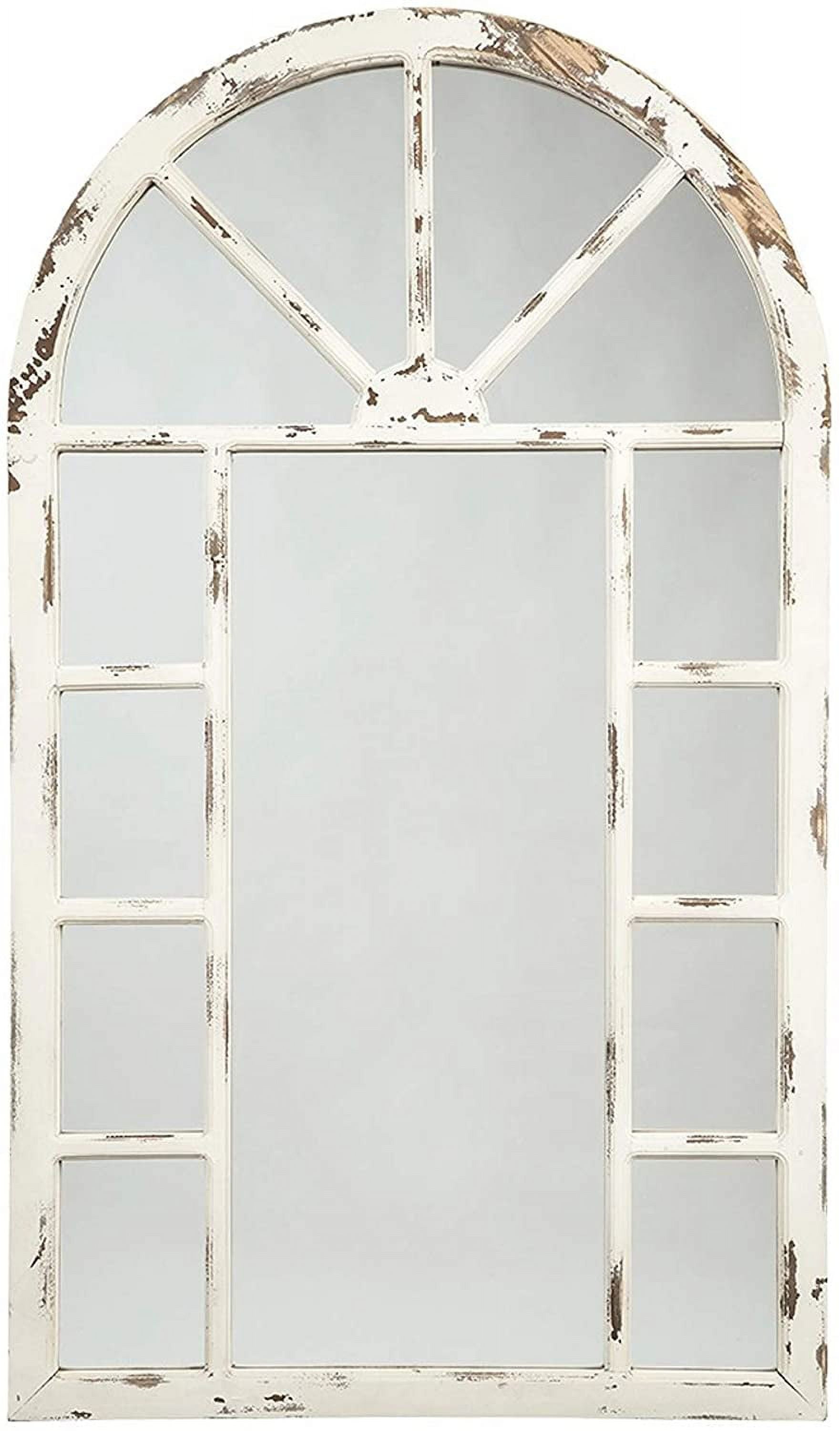Benjara Wooden Window Pane Design Accent Mirror, White - Walmart.com