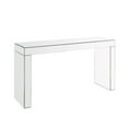 thumbnail image 1 of Wooden Writing Desk with Mirror Panel Frame and Panel Base Silver, 1 of 5