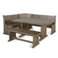 thumbnail image 1 of Yael 4pc Corner Breakfast Nook Set, Brown Dining Table Corner Bench, 1 of 6