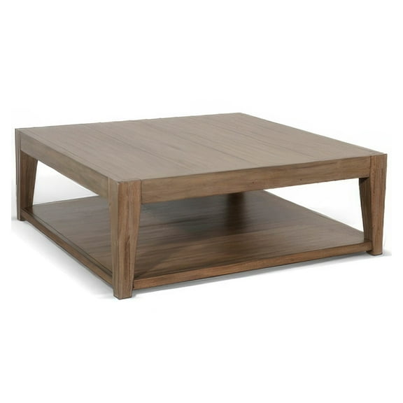 Yael Coffee Table with Caster Wheels- 48 Inch Light Brown Mahogany