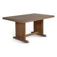 thumbnail image 1 of Yael Dining Table-60 Inch Rectangular Plank Top-Light Brown Mahogany, 1 of 7