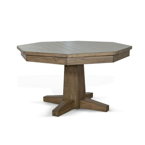 Yael Game Table w Reversible Dining Top, Brown Mahogany Wood 53 Inch