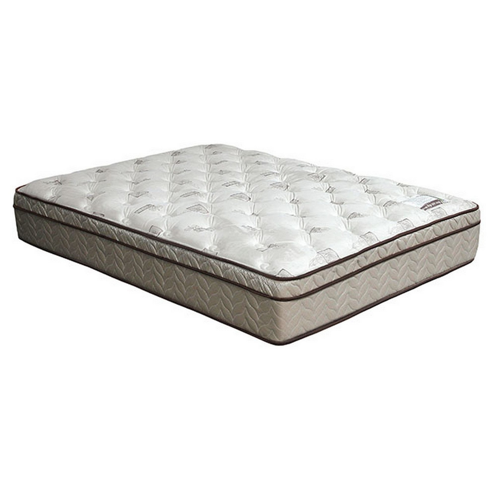 Benjara Yuk 13 Inch Euro Top King Size Mattress, Dense Foam, Orthopedic