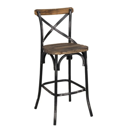 Zaire Bar Chair, Walnut & Antique Black