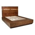 thumbnail image 1 of Zeko King Size Storage Bed- Live Edge Panel Headboard- Walnut Brown Wood, 1 of 6