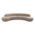 thumbnail image 1 of Benjara Zema 2 PC Sofa-Curved Modular Design-Camel Brown Fabric-2 Ball Pillows, 1 of 6