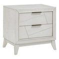 thumbnail image 1 of Zine Nightstand- 2 Drawers- Antique White Oak Wood- Flat Black Handles, 1 of 6