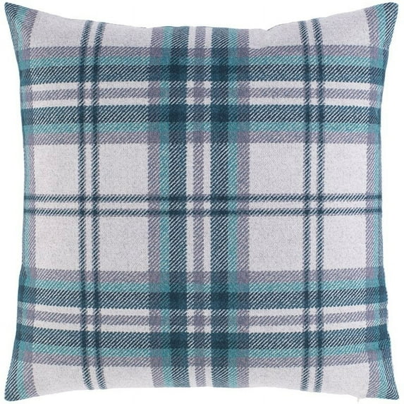 Benji BNJ-002 20"H x 20"W Square Pillow Cover in Light Gray/Teal/Green/Camel