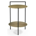 thumbnail image 1 of Benji Iron Side Table in a Modern Black and Textured Brass Finish, 1 of 5