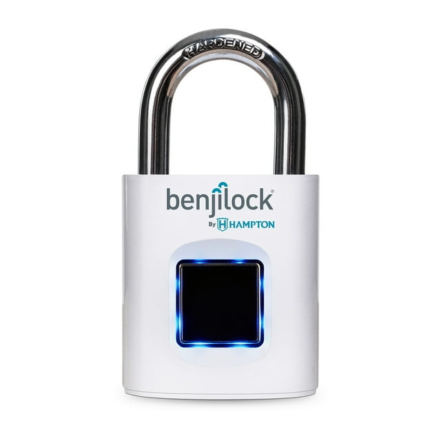 BenjiLock by Hampton® Fingerprint Padlock, 43mm Body with 15/16 inch Shackle, White