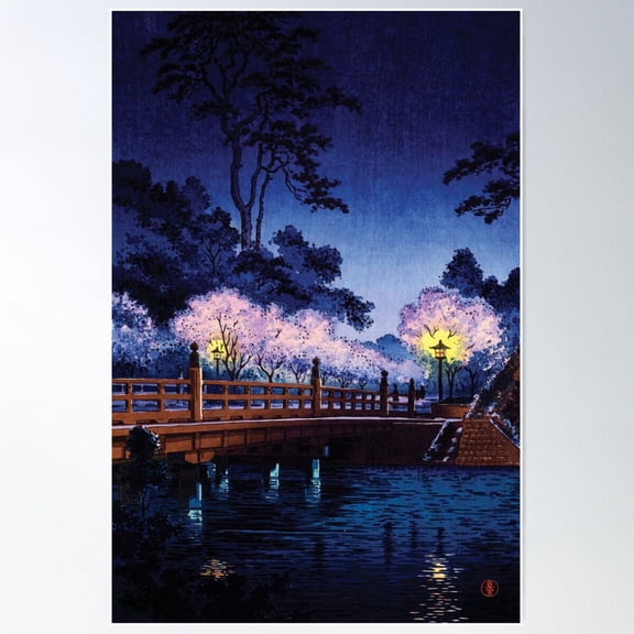 Benkei Bridge By Tsuchiya Koitsu Poster Wall Art, Modern Wall Decor For Living Room Bedroom, 8x12 UNFRAMED