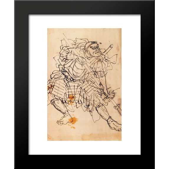 Benkei holdin a halberd 20x24 Framed Art Print by Utagawa Kuniyoshi