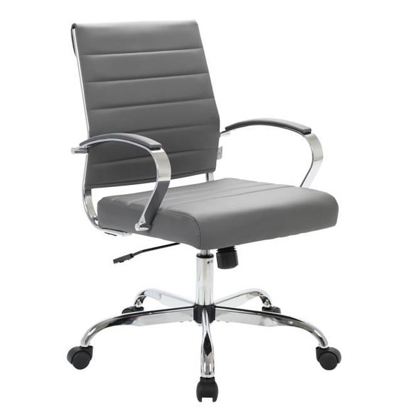 Benmar Leather Office Chair, Grey