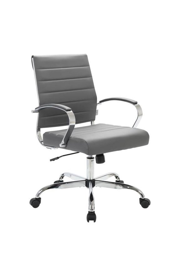 Benmar Leather Office Chair, Grey