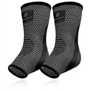 Benmarck Ankle Compression & Plantar Fasciitis Ankle Brace Elastic Pull-On, Gray, Unisize, 2 Count